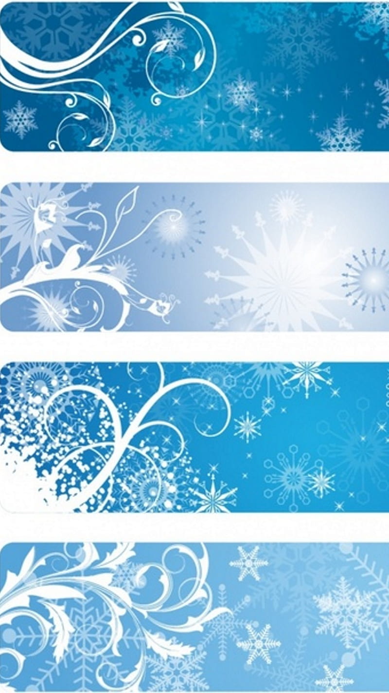 WinterChristmas, winter design, christmas design, snow, blue, shapes, miscellaneous, HD phone wallpaper