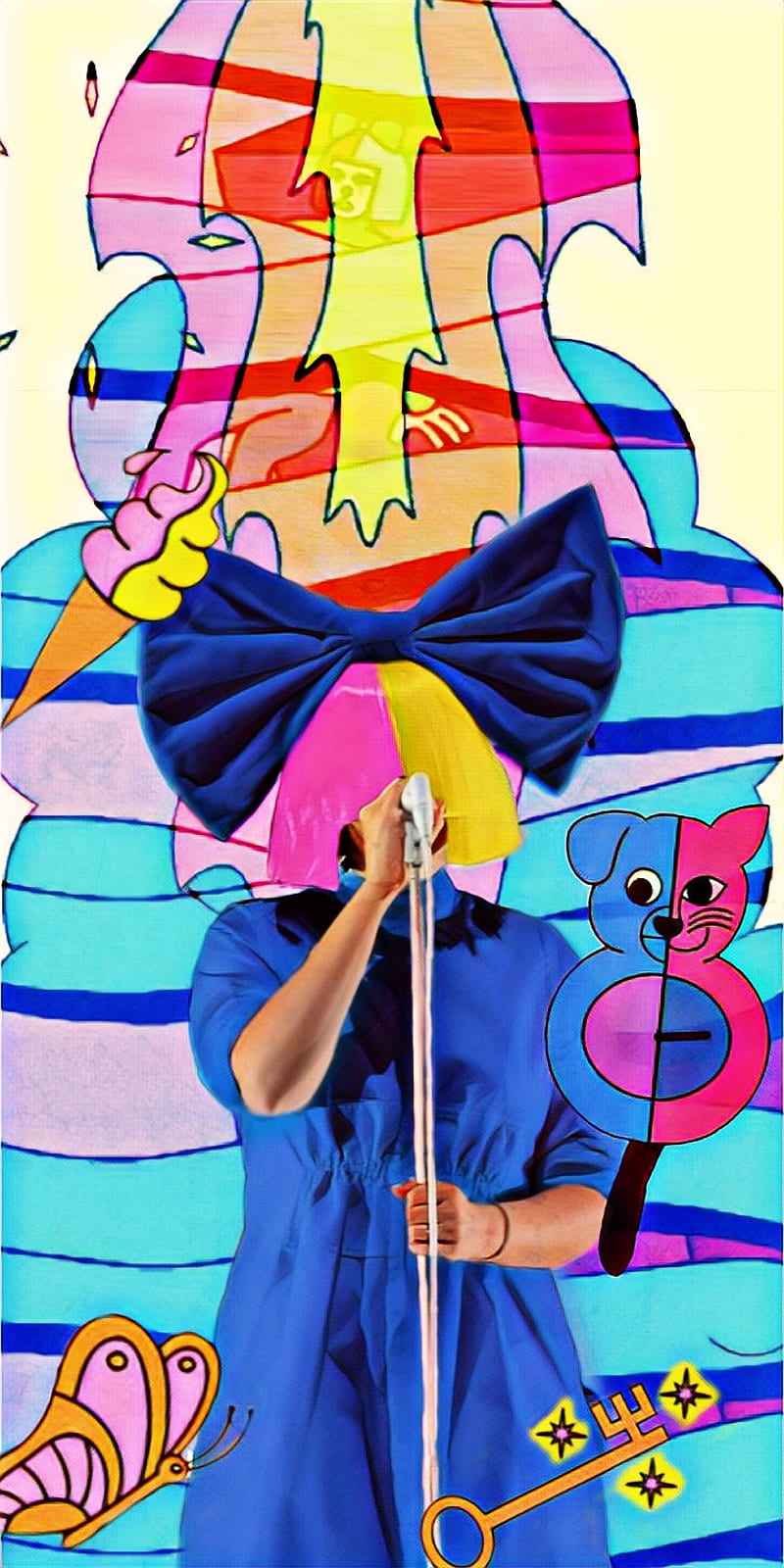 Sia L*D, blue, music, singer, HD phone wallpaper