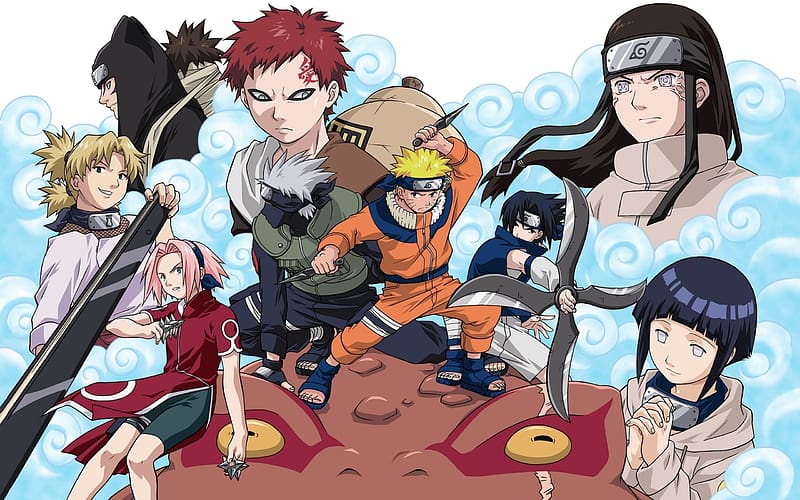 Anime, Naruto, Sasuke Uchiha, Kankurō (Naruto), Temari (Naruto), Hinata Hyuga, Sakura Haruno, Gaara (Naruto), Kakashi Hatake, Neji Hyūga, HD wallpaper