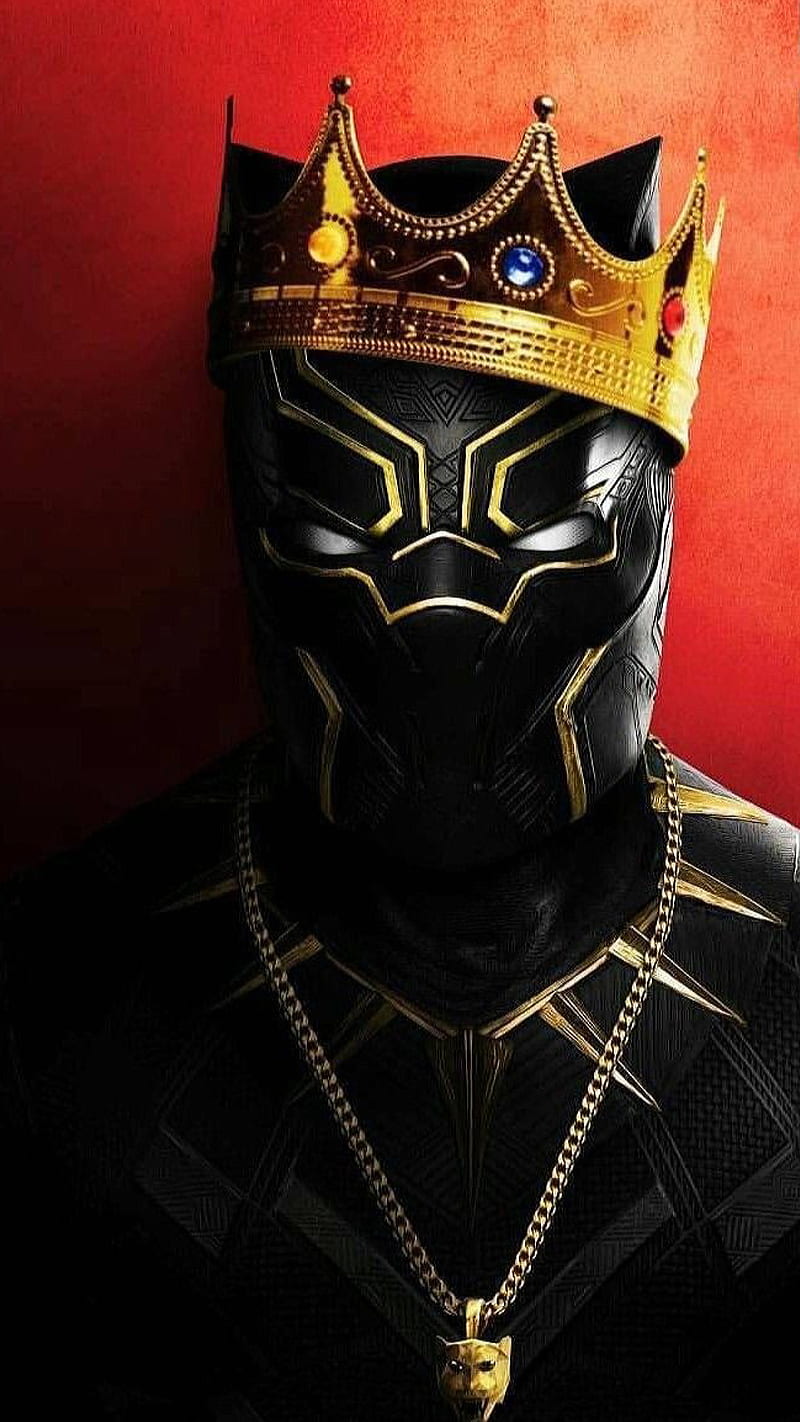 Black panther, crown, hero, male, marvel, movie, panther, t challa, HD phone wallpaper