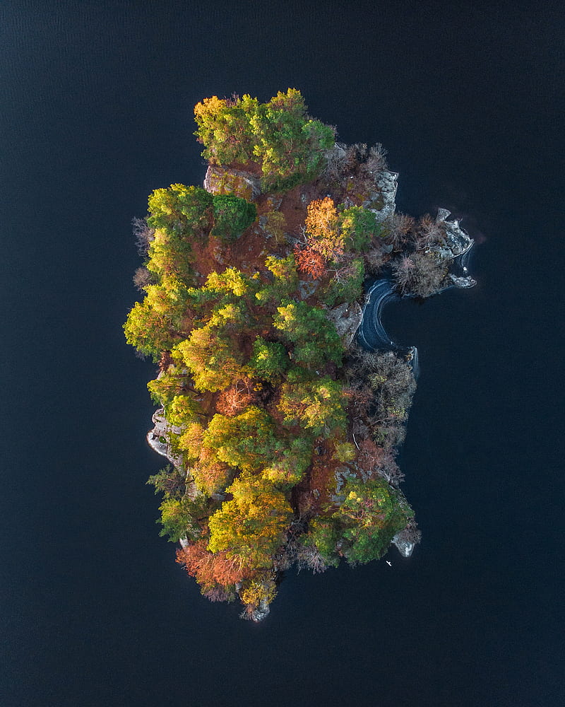 aerial of island, HD phone wallpaper