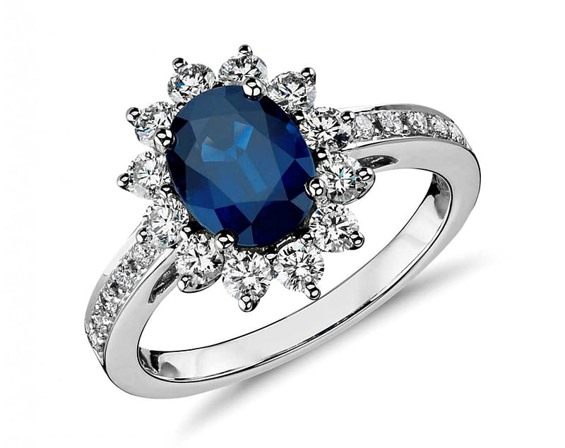 Ring, stone, saphire, jewel, white, topaz, blue, HD wallpaper