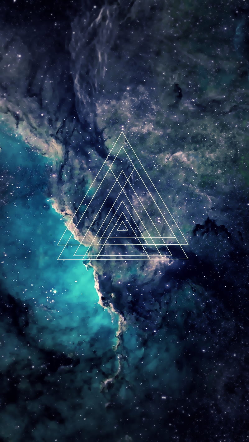 Triangle, dark, night, pan, sky, solar, souls, space, stars, world, HD phone wallpaper