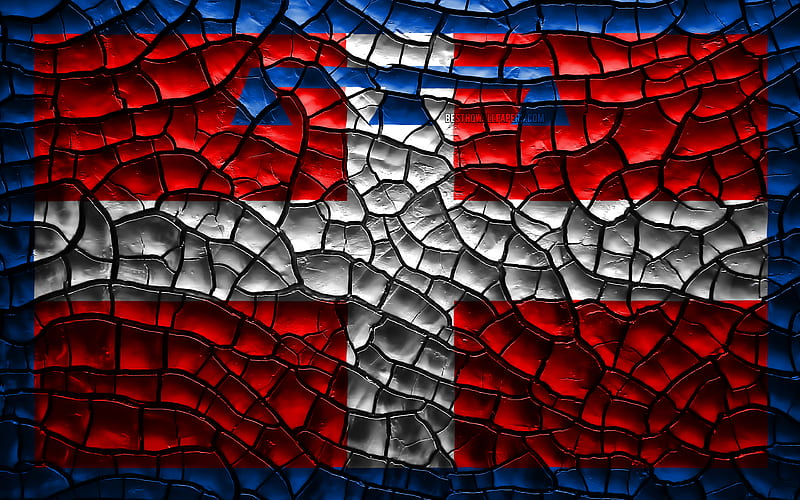 Flag of Piedmont italian regions, cracked soil, Italy, Piedmont flag, 3D art, Piedmont, Regions of Italy, administrative districts, Piedmont 3D flag, HD wallpaper