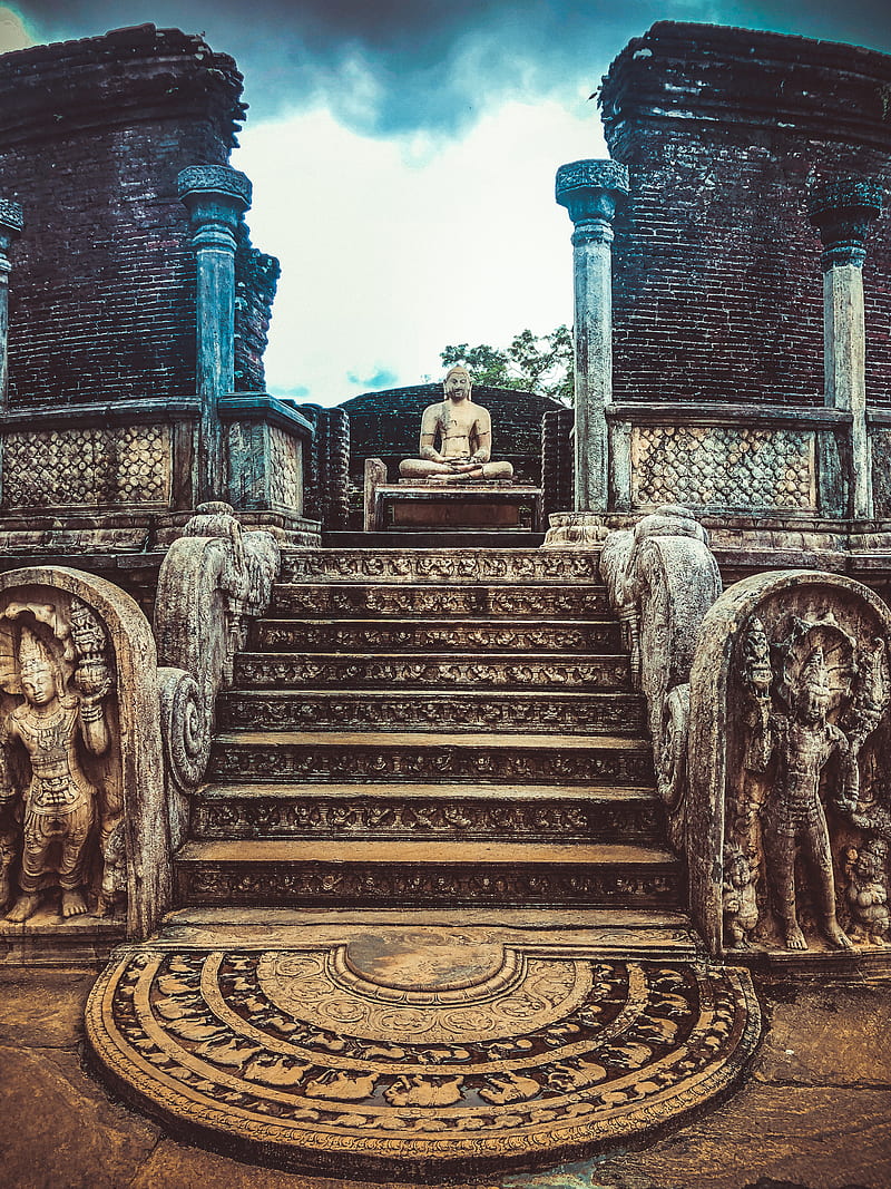 Sandakadapahana, ancient, polonnaruwa, sri lanka, HD phone wallpaper