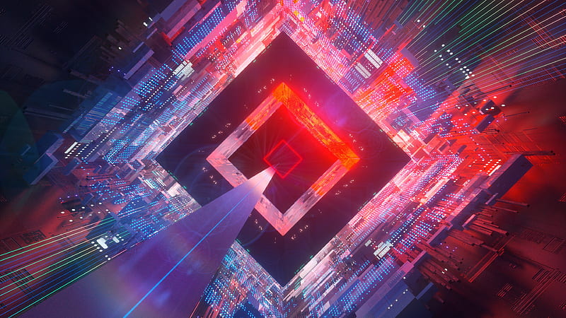 microchip, gate, connections, rapid, warp, Abstract, HD wallpaper