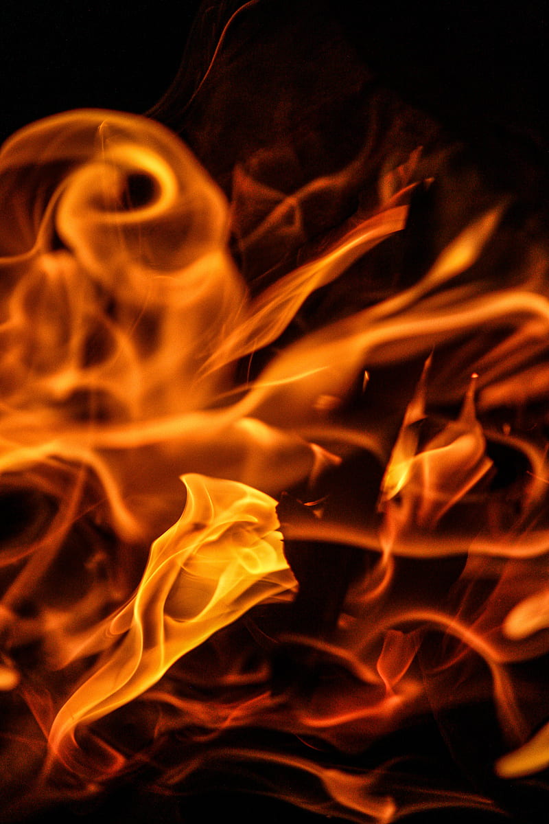 fire, flame, dark, bonfire, HD phone wallpaper