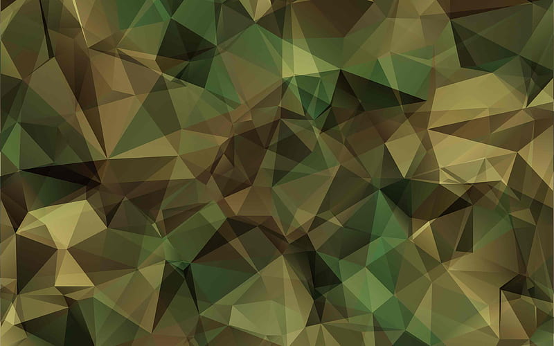low poly camouflage camouflage backgrounds, green camouflage, military abstract camouflage, green backgrounds, camouflage textures, low poly art, camouflage pattern, HD wallpaper
