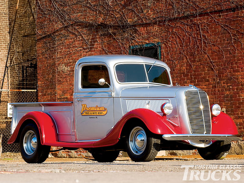 1937 Ford Pickup, 1937, rod, custom, 37, antique, hotrod, ford, car, hot, truck, classic, pickup, vintage, HD wallpaper