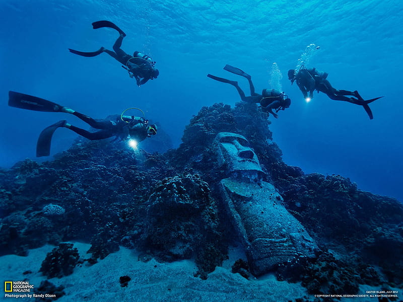 Divers Easter Island-National Geographic graphy, HD wallpaper
