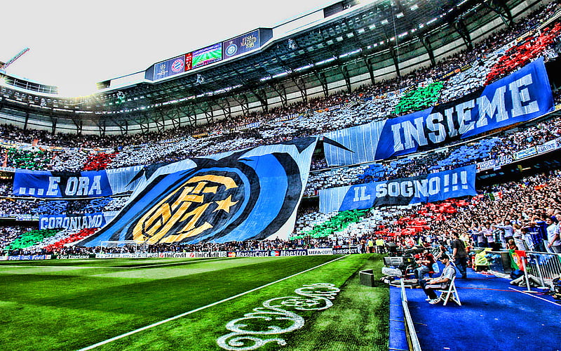 Internazionale stadium, R, Giuseppe Meazza Stadium, San Siro, soccer, football stadium, Milan, Italy, Internazionale, HD wallpaper