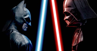 Batman And Darth Vader Lightsaber, batman, darth-vader, lightsaber, HD wallpaper