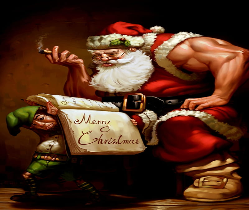 Steampunk Merry Christmas, Steampunk, Book, Elves, Art, Santa, Clause, HD wallpaper