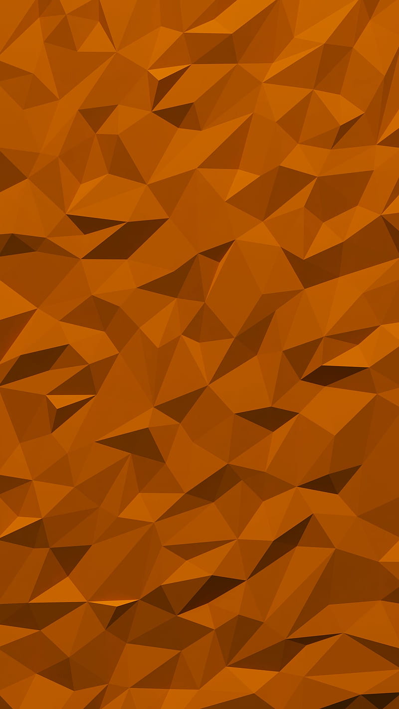 triangles, fragments, volume, figure, orange, HD phone wallpaper