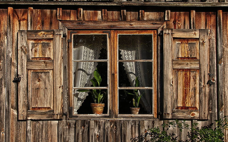 Window in Wooden House, house, window, wooden, shutter, HD wallpaper