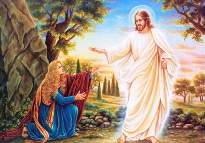 He is risen, christ, jesus, gospel, resurrection, woman, HD wallpaper