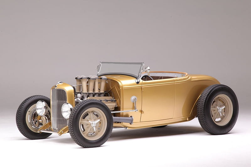 Injected 392 Hemi at Home in This 1932 Ford Roadster, Hotrod, Custom, 1932, Gold, HD wallpaper