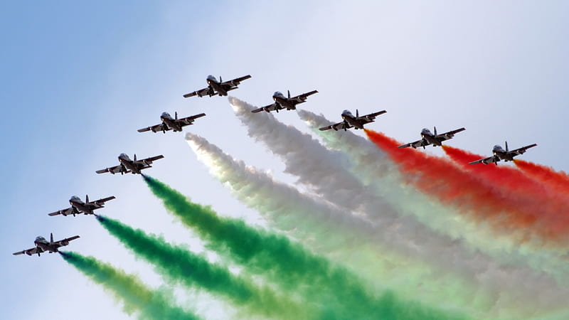 Indian Flag, aerobatics, aircraft, plane, commercial, planes, HD wallpaper