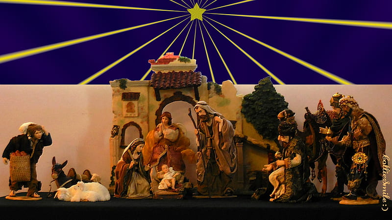 The Birth of Jesus, Mary, shepherd, manger, sheep, baby Jesus, shepherds, magi, camel, star, Christmas, donkey, Nativity, Jesus Christ, noe1, Joseph, sa1vation, Jesu, angel, wisemen, lambs, Saviour, stable, HD wallpaper