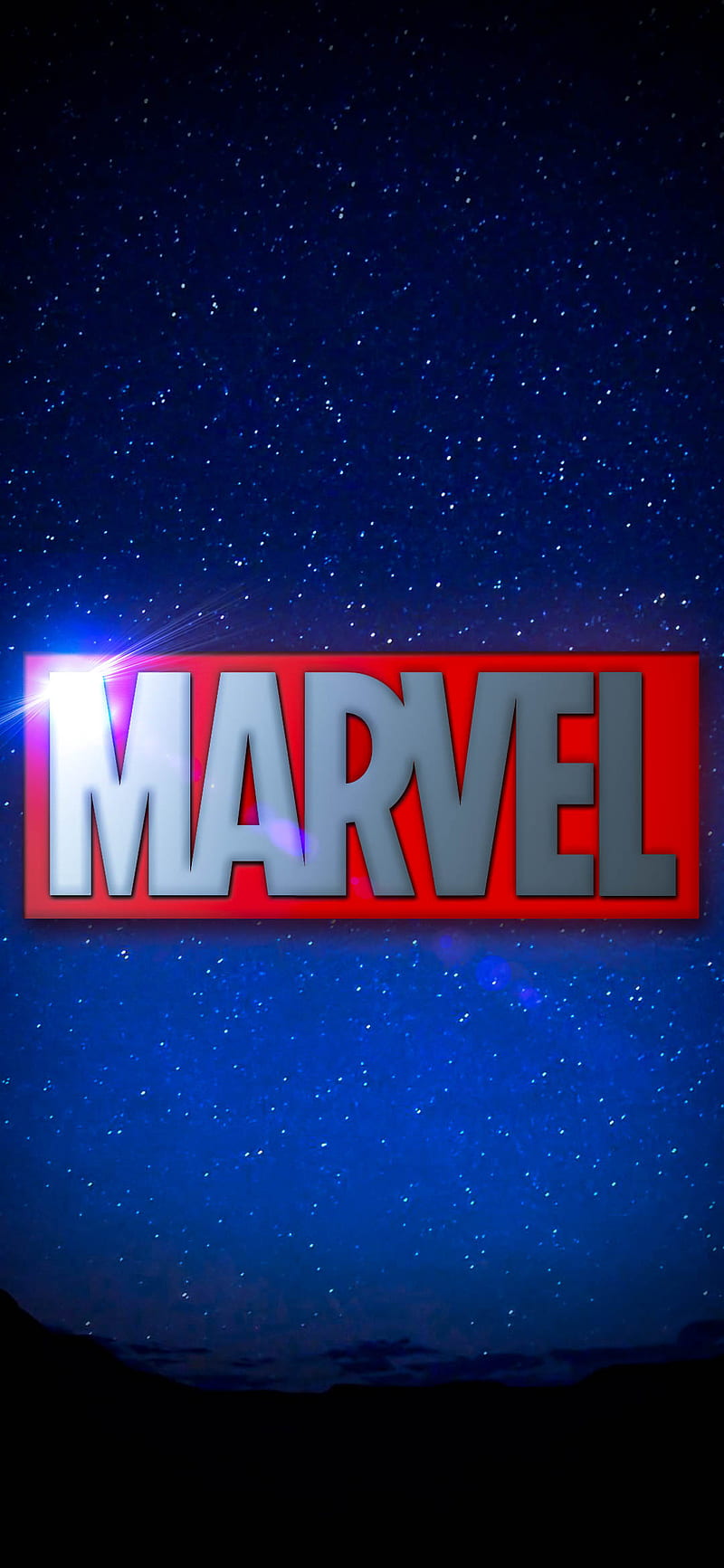 Marvel sky edited, full, logo, logos, night, star, stars, universe, HD phone wallpaper