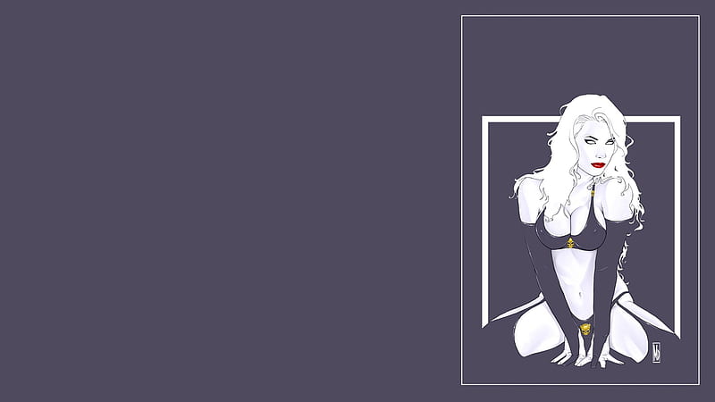 Lady Death, gray background, comics, illustration, HD wallpaper