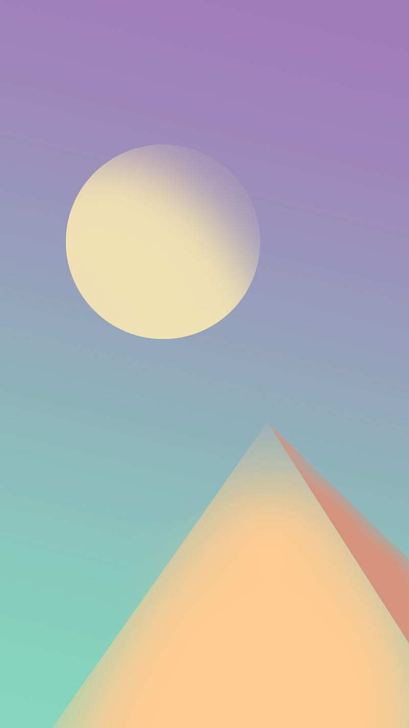 Pyramid, colors, cool, moon, pastel, HD phone wallpaper