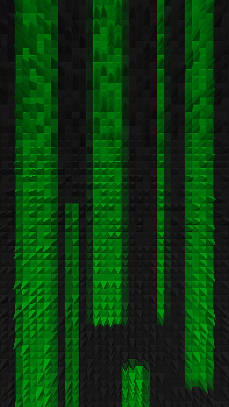 Matrix, 3d, FMYury, abstract, black, dark, green, lines, pattern, pyramid, HD phone wallpaper