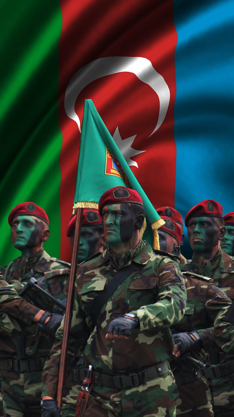 Azerbaijan Army, azerbaycan, flag, military, ordu, soldier, special forces, turk, xususi teyinatli, HD phone wallpaper