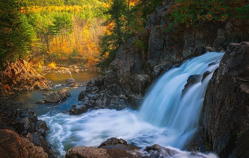 Waterfalls, Waterfall, Adirondack Park, Fall, USA, HD wallpaper
