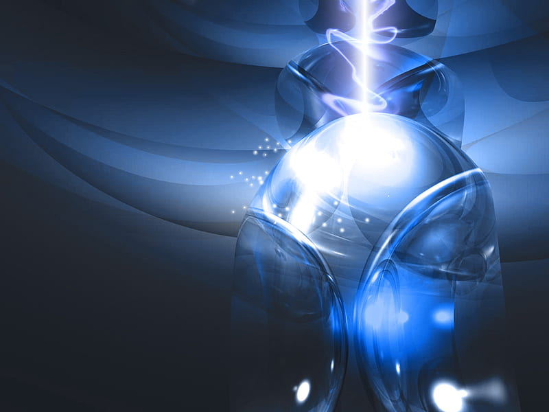 Bubble Dome, abstract, blue, 3d and cg, HD wallpaper