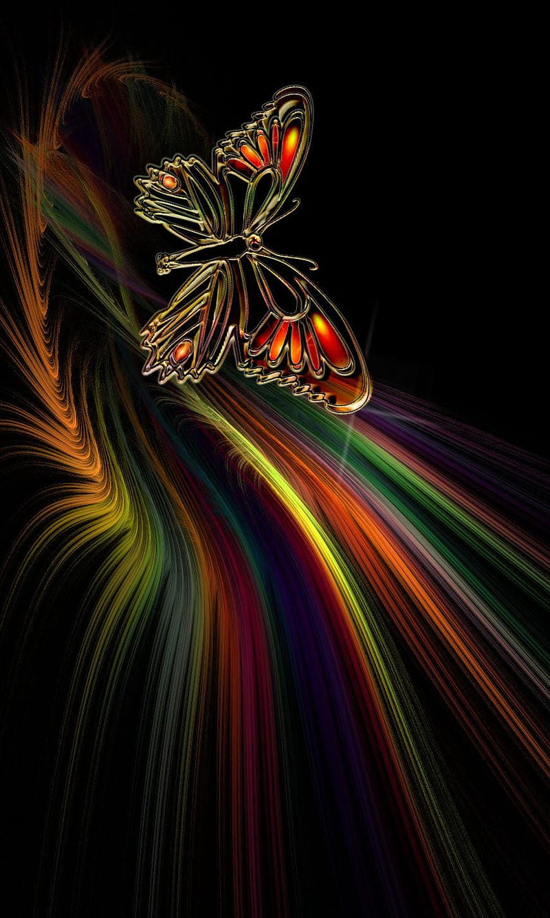 Abstract Butterfly, abstract, bonito, butterfly, for rainbow, HD phone ...