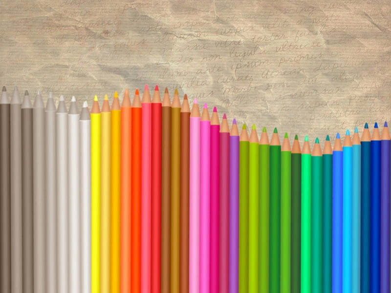 Colors, paint, crayons, pencil, multicolored, HD wallpaper