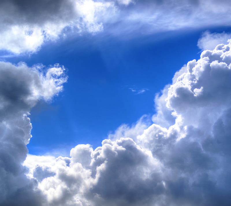 Clouds nature, partly cloudy, sky, weather, HD wallpaper