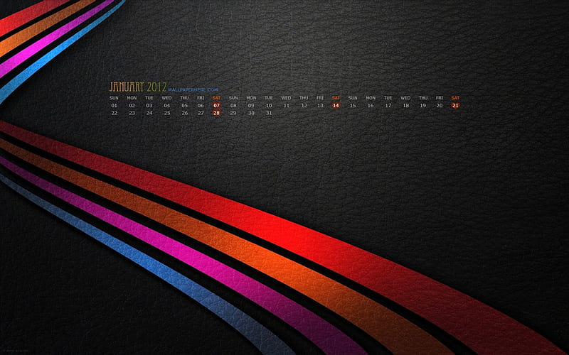 Colors-January 2012 calendar themes, HD wallpaper