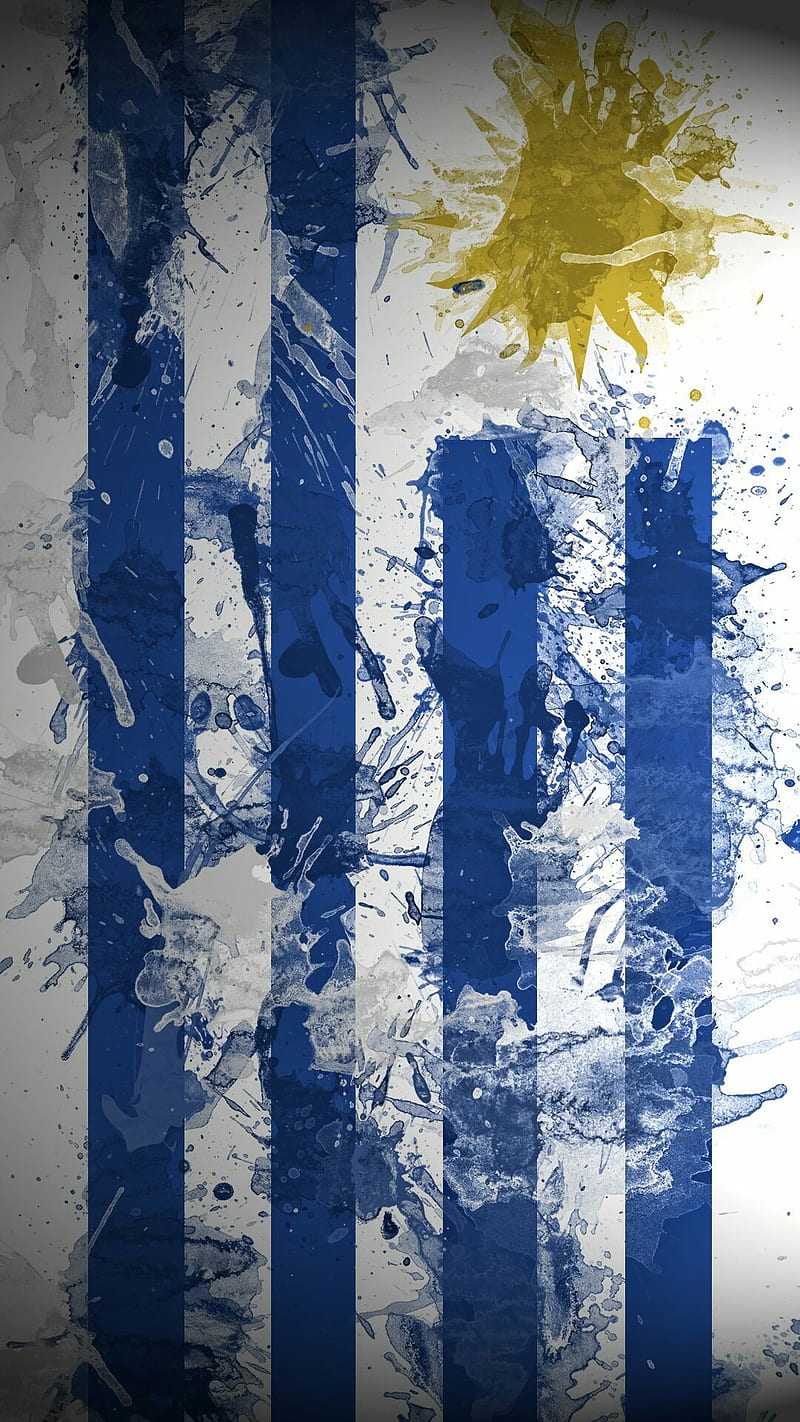 Uruguay flag, uruguay, flag, south america, yellow, blue, white, HD phone wallpaper