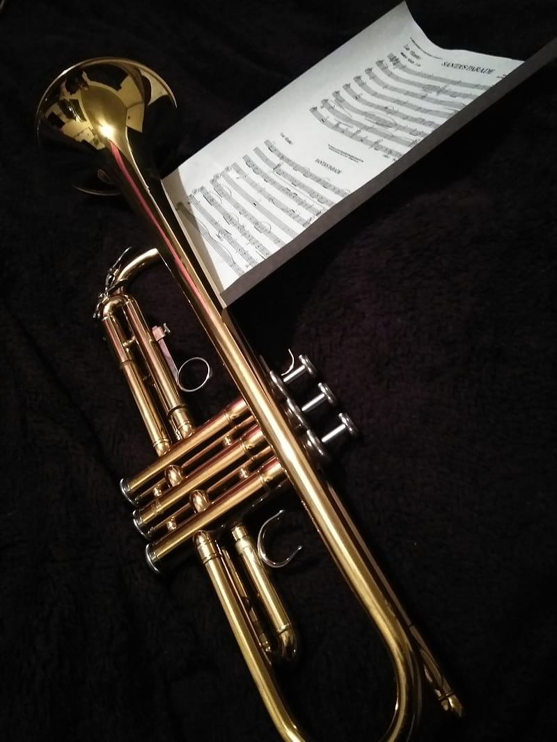 Trumpet notes, music, music notes, trumpet, HD phone wallpaper
