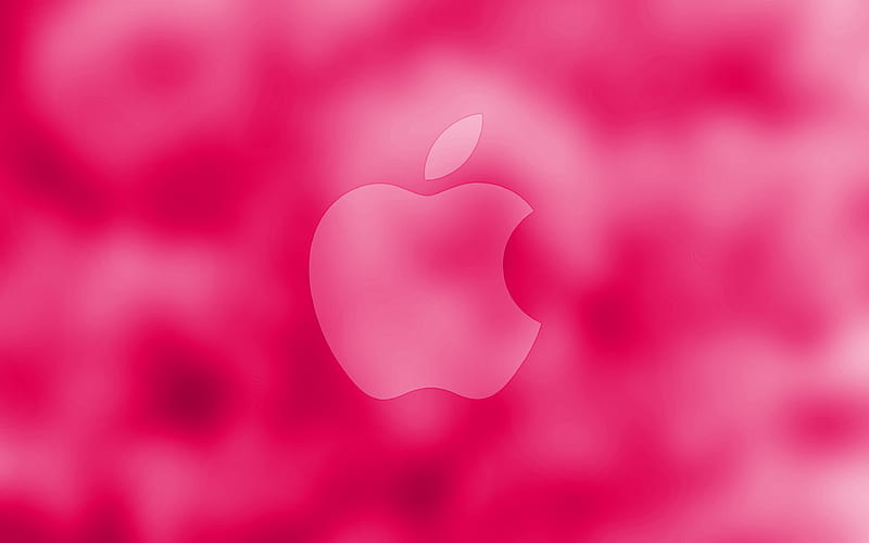 Apple purple logo, purple blurred background, Apple, minimal, Apple logo, artwork, HD wallpaper