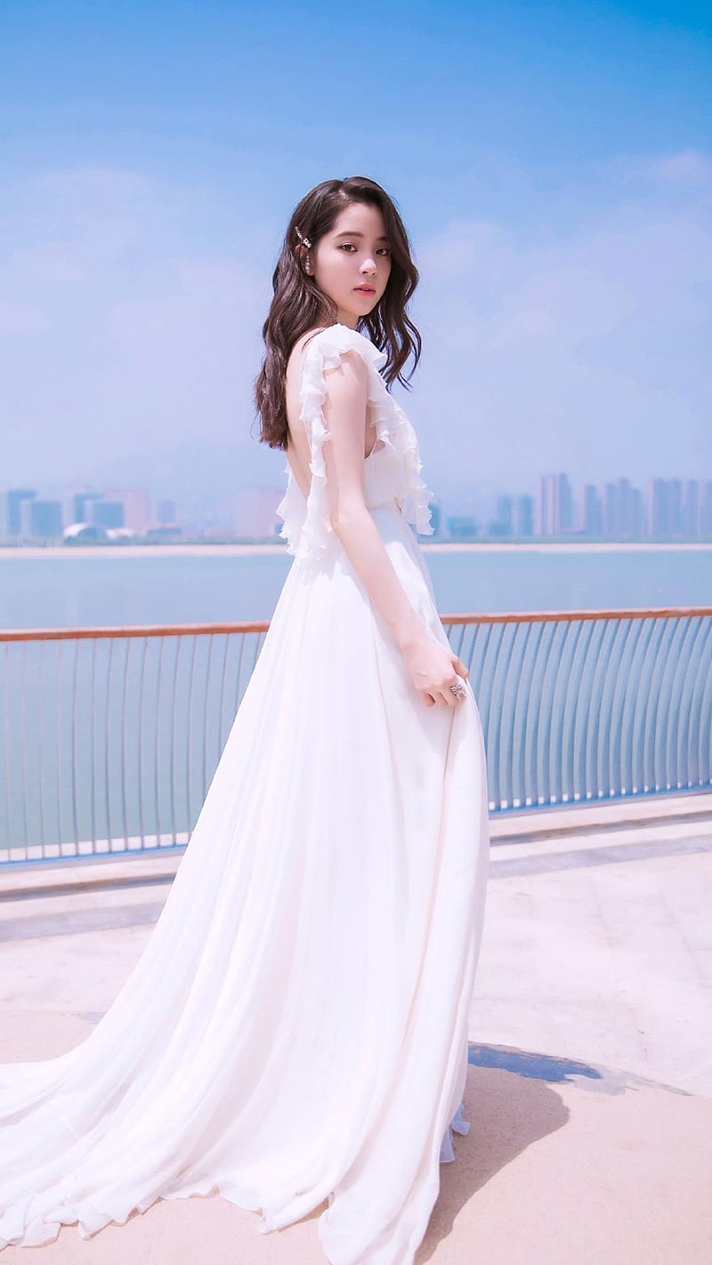 Nana ou-yang, Asian, women, white dress, HD phone wallpaper