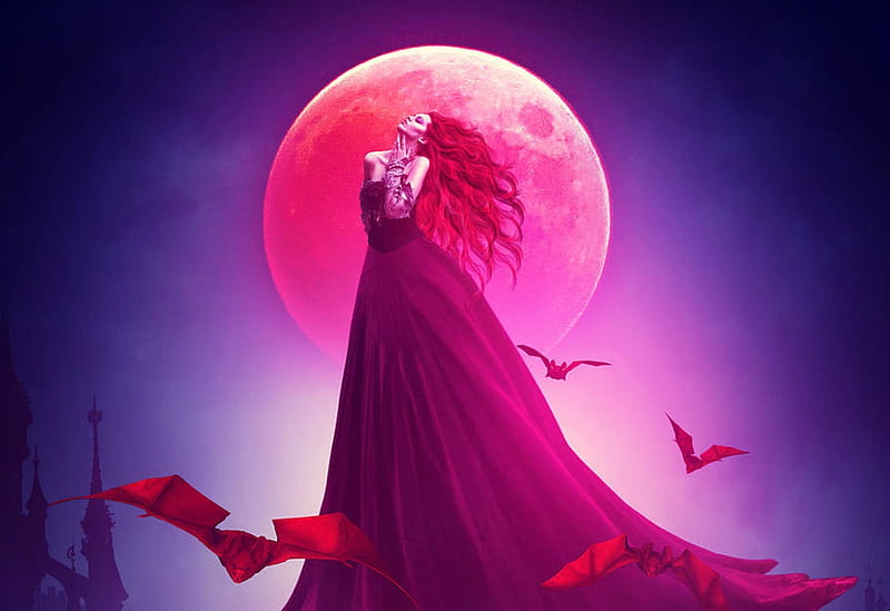 Hãy cùng tới thế giới Fantasy của những nàng Vampire đầy lực sức cùng bóng trăng tuyệt đẹp. Hình ảnh tuyệt đẹp về cô gái Fantasy nửa đêm với đóm đèn mờ nhạt, sẽ đem lại cho bạn cảm giác thần tiên và quyến rũ. Translation: \