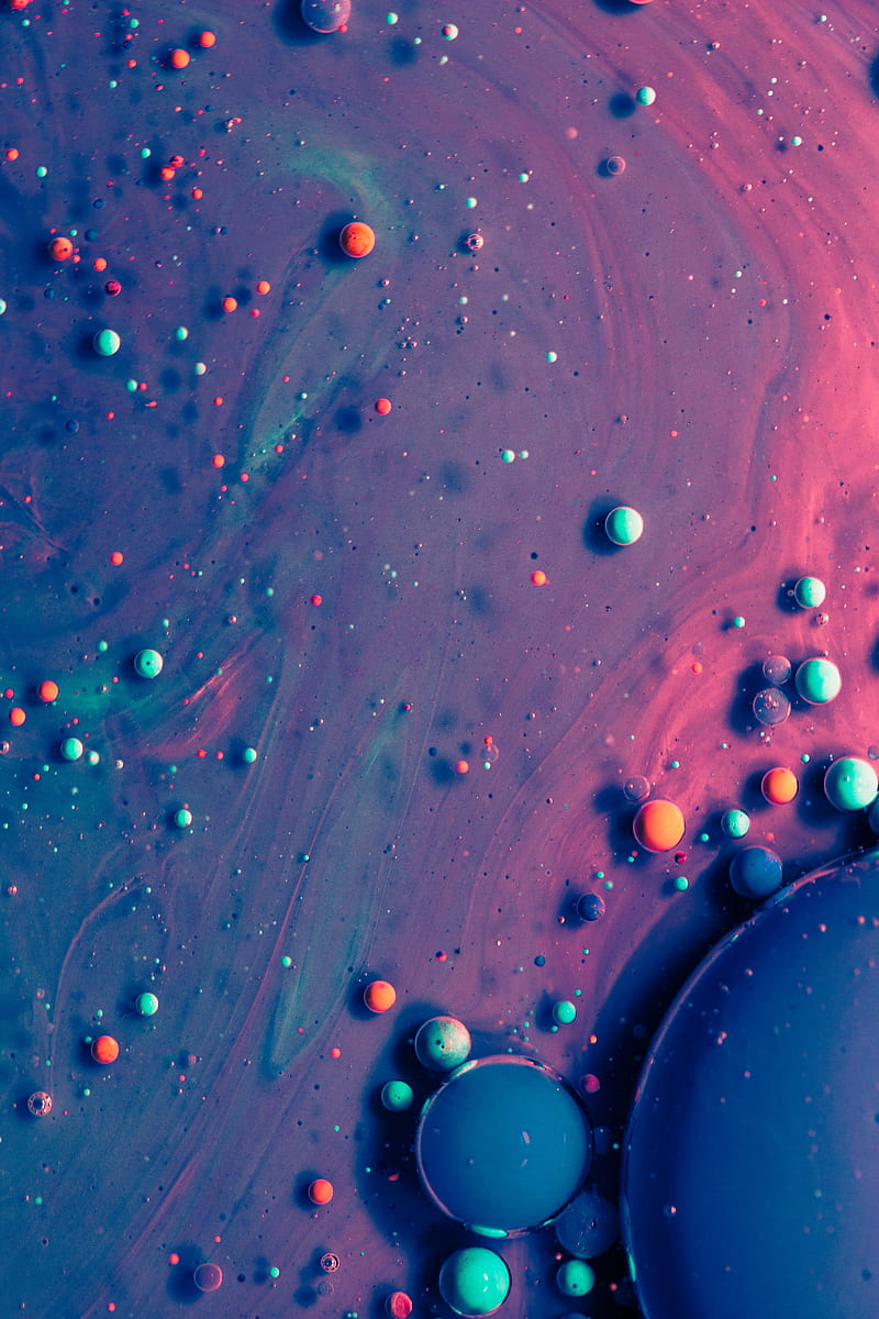 abstraction, bubbles, paint, colorful, texture, HD phone wallpaper