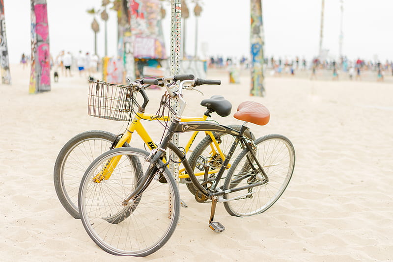 yellow and grey commuter bikes, HD wallpaper