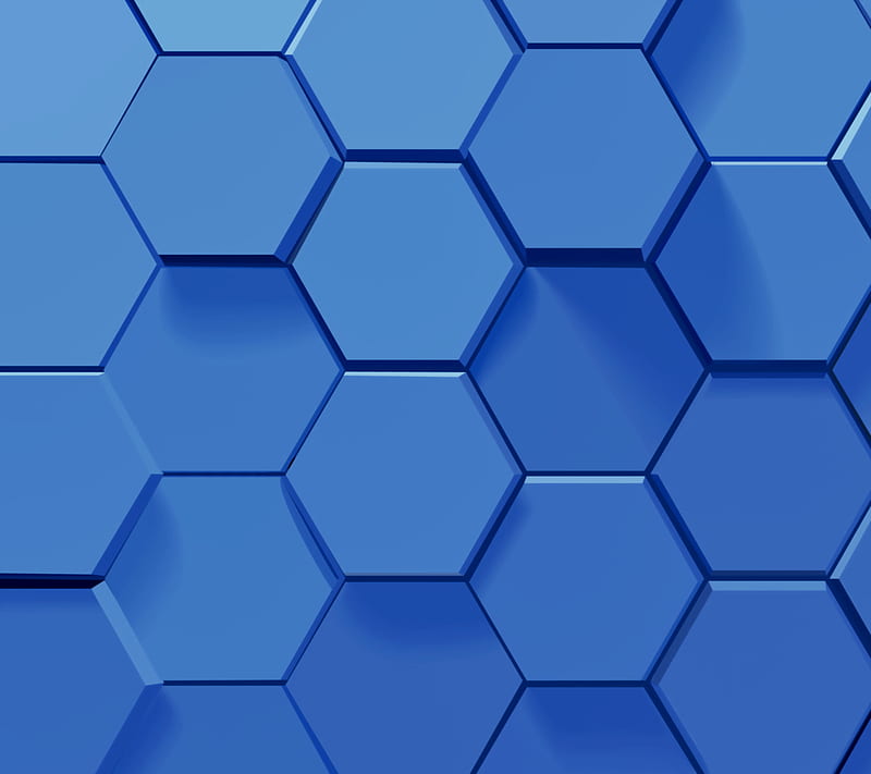 Honeycombs, abstract, blue, geometry, hexagon, HD wallpaper