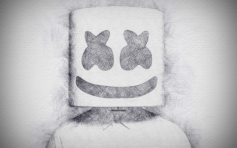 Top more than 162 sketch marshmello drawing best