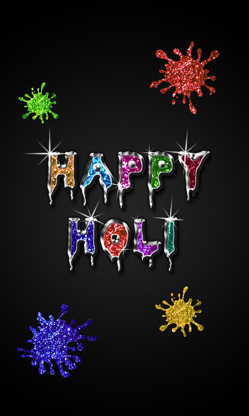Happy Holi, color, colorful, colour, festival, glitter, hindu, wish, HD phone wallpaper