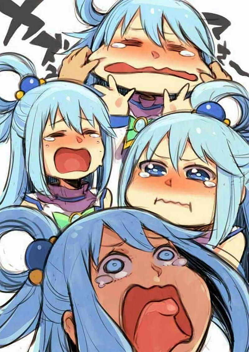 Konosuba Aqua, anime, crying cute, HD phone wallpaper | Peakpx