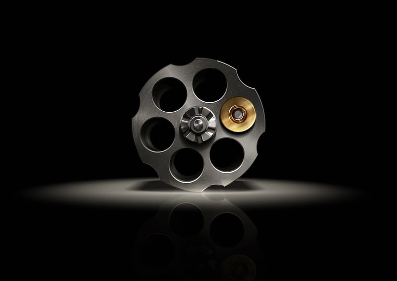 Revolver Cylinder, CGI, gun, 3D, Revolver, bullet, Cylinder, HD wallpaper