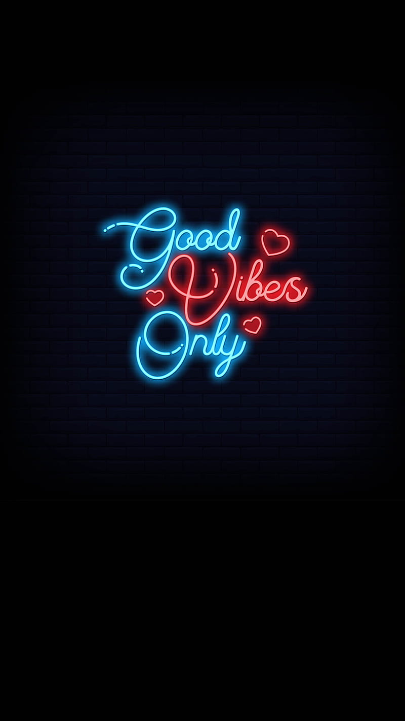 Good Vibes Only, Good, Kiss, black, blue, dark, heart, corazones,  inspiration, HD phone wallpaper | Peakpx