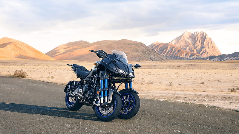 Yamaha, black, blue, japan, motorbike, HD wallpaper