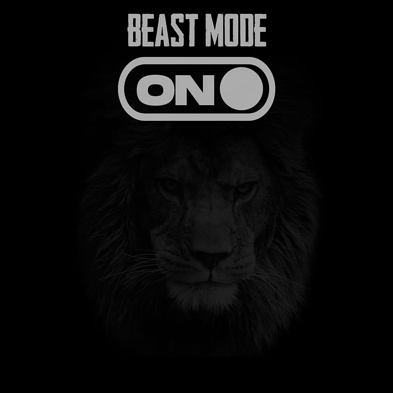 Beast mode, beastmode, blackandwhite, dark, lion, HD phone wallpaper