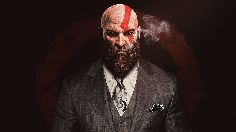 Kratos God Of War In Suit , kratos, god-of-war, games, behance, HD wallpaper